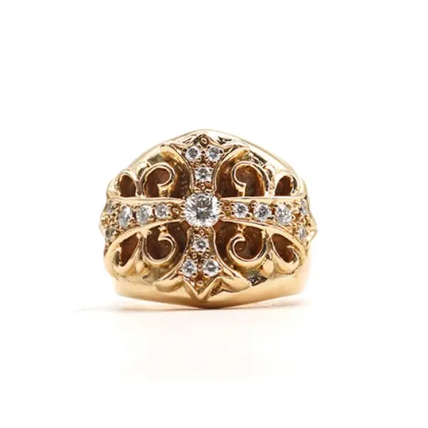 Chrome-Hearts-22K-Gold-Diamonds-Keeper-Ring-1