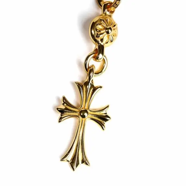 Chrome-Hearts-22k-Gold-Cross-With-One-Gold-Ball-Charm-1