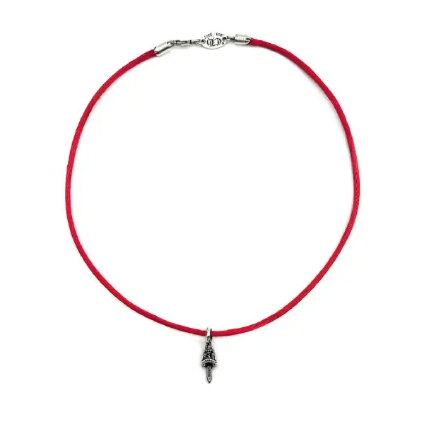 Chrome-Hearts-Dagger-Pendant-Red-Rope-Necklace-1
