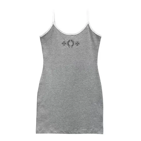Chrome-Hearts-Gray-Horseshoe-Logo-Tank-top-Dress-1