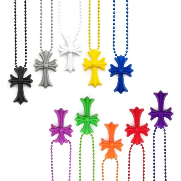 Chrome-Hearts-Resin-Cross-Pendant-Ball-Chain-Necklace-1