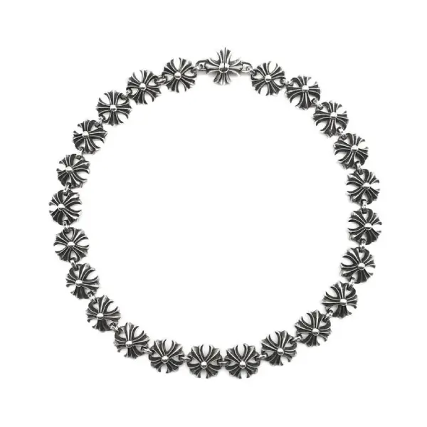 Chrome-Hearts-Silver-Cross-Collarbone-Chain-Necklace-1